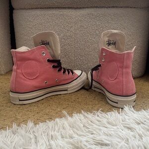 Stussy x Converse Women's Pink Canvas Sneakers
